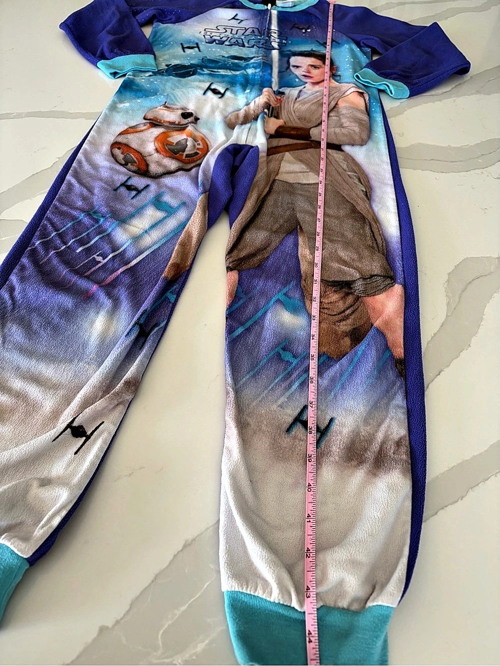Star Wars The Force Awakens Rey & BB-8 Vtg/ retro style fleece pajama set 10/12